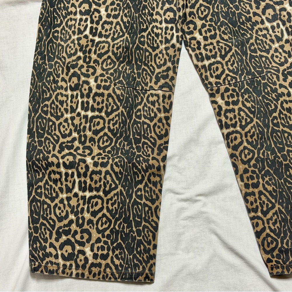 Ashley Mason Leopard Barrel Jeans High Rise Animal Print Denim Size 25 Y2K - Picture 8 of 10